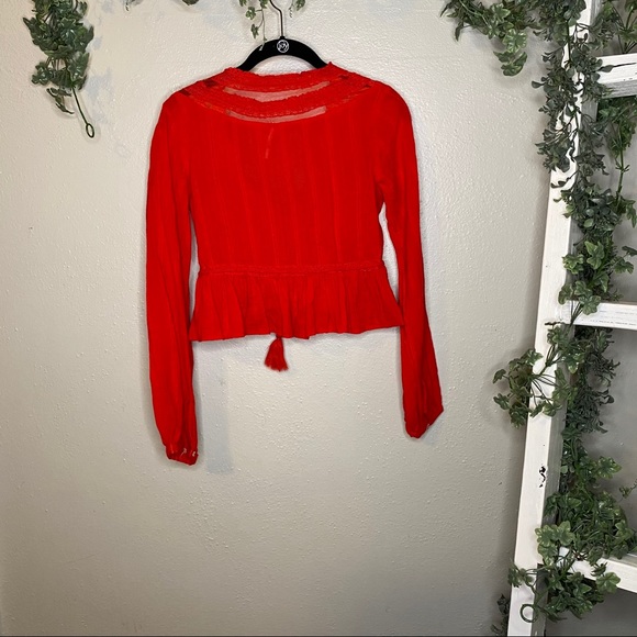 Free People Oberoi crop Top Red Large - Picture 4 of 5